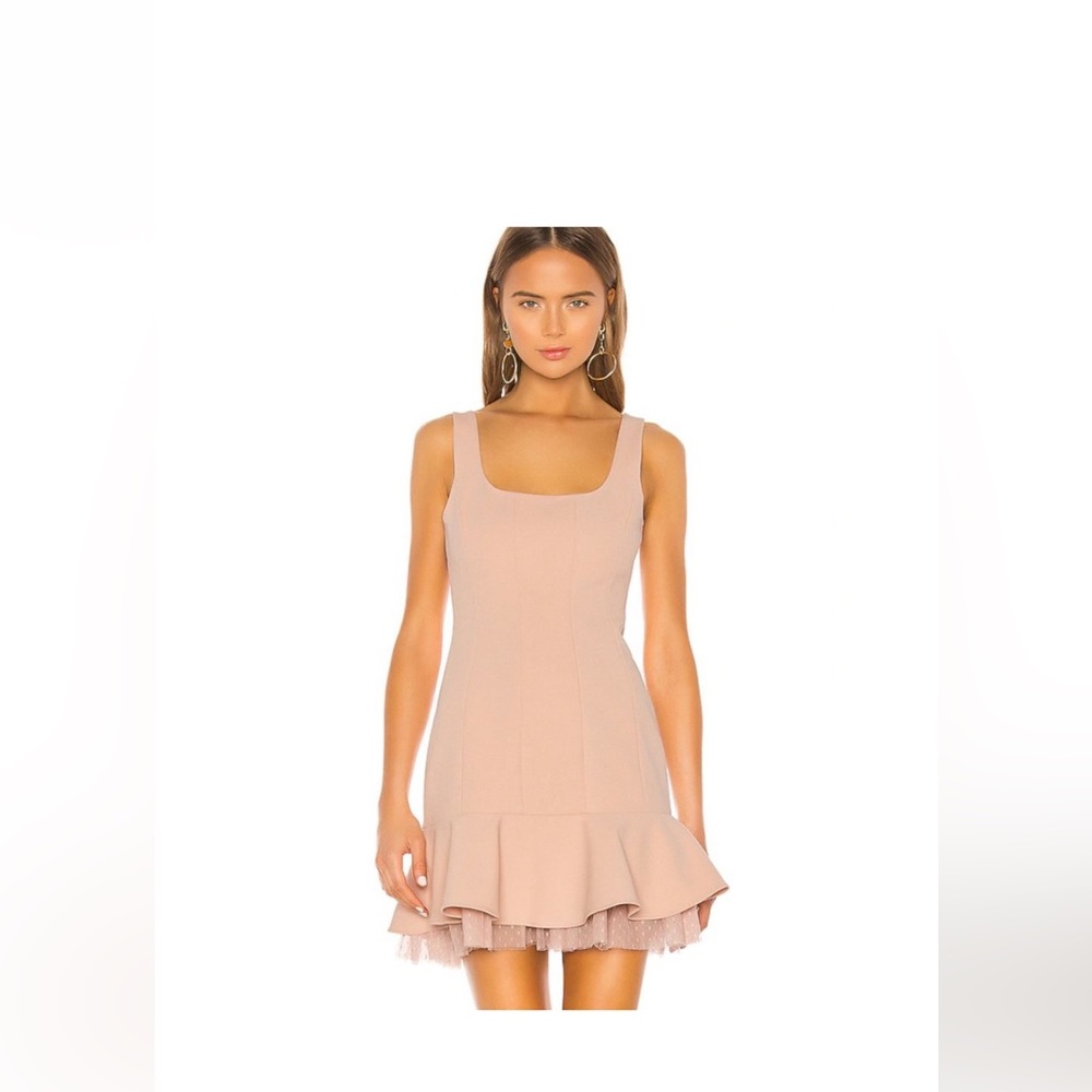 BCBGMAXAZRIA Flounce Hem Mini Dress - NWT - Size 0 - Bare Pink